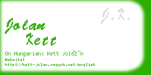 jolan kett business card